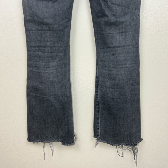 Madewell Women’s Denim Jeans Cali Demi Boot Distressed Hem Button Fly Charcoal - Picture 11 of 12